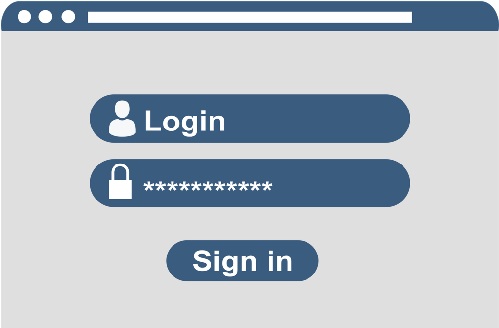 Loginseite mit Username und Passwort und darunter Sign-in-Button