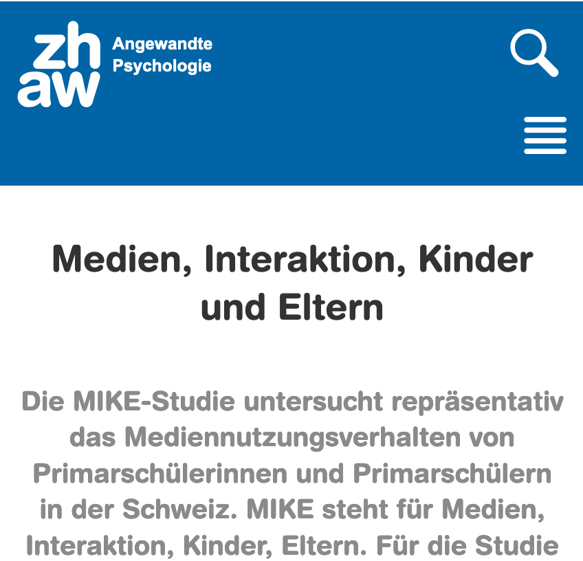 Mike Studie ZHAW