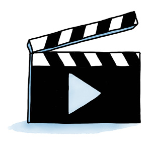 Filmklappe als Symbol für Video