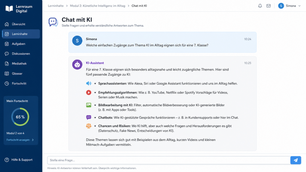 Simonas Chat mit KI
